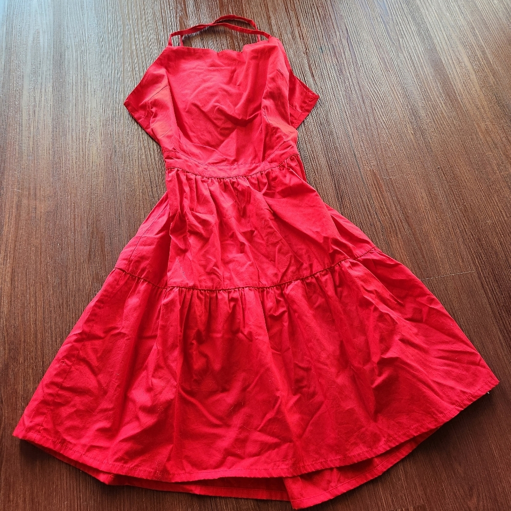 Lusana NWT Red Tessa Mini Dress Cherry